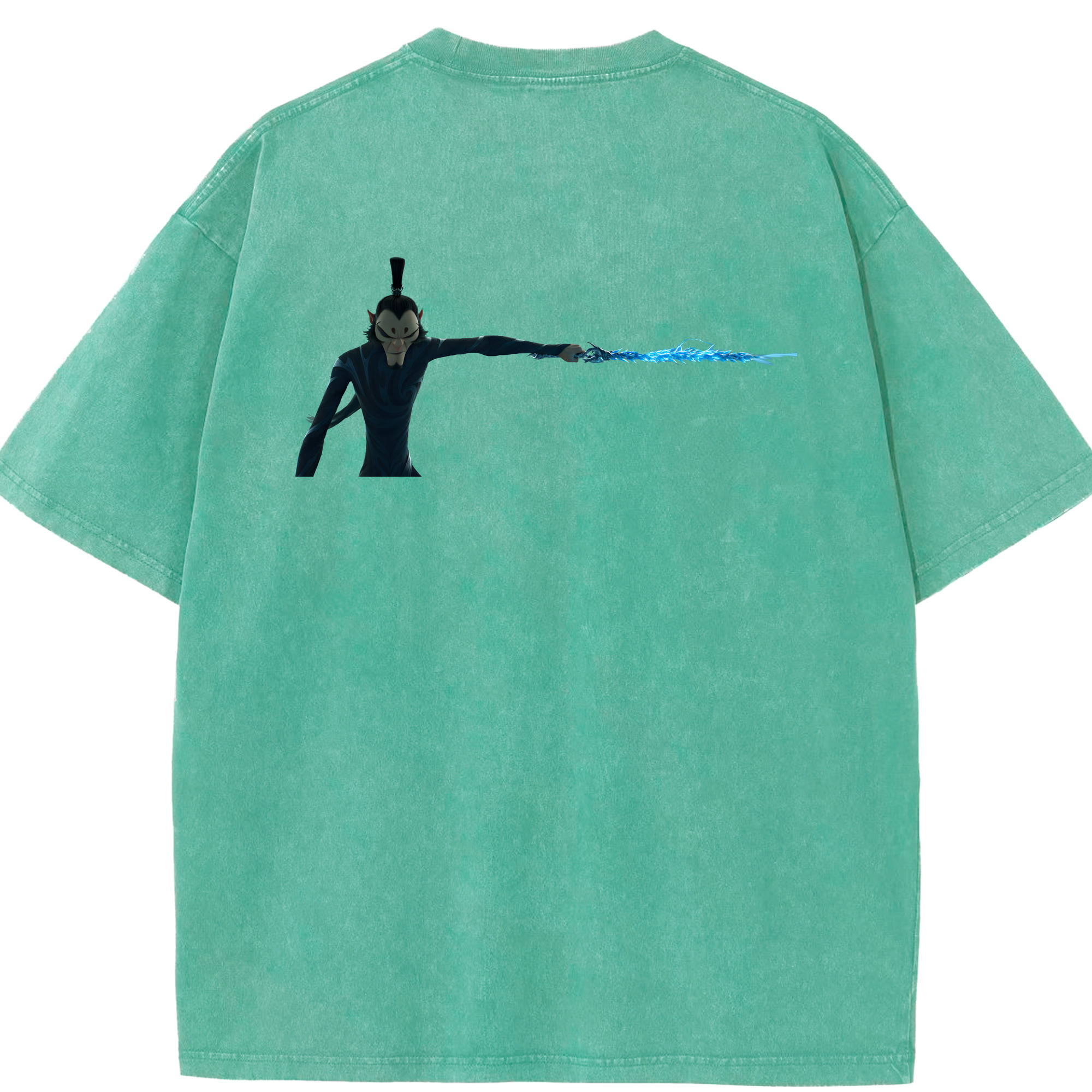 （画像用） Ne Zha 2 ナタ 魔童の大暴れ 綿100% ヴィンテージ風 半袖Tシャツ（背面プリント）